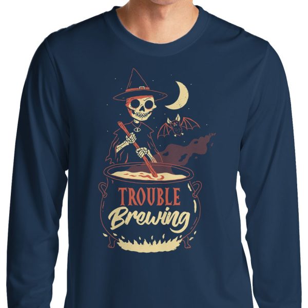 Trouble Brewing - Long Sleeve T-Shirt on Sale - Image 3